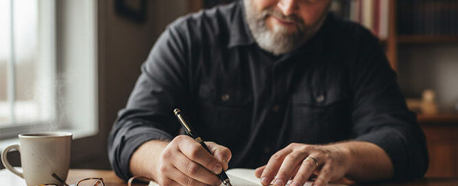 President Martini writing a letter